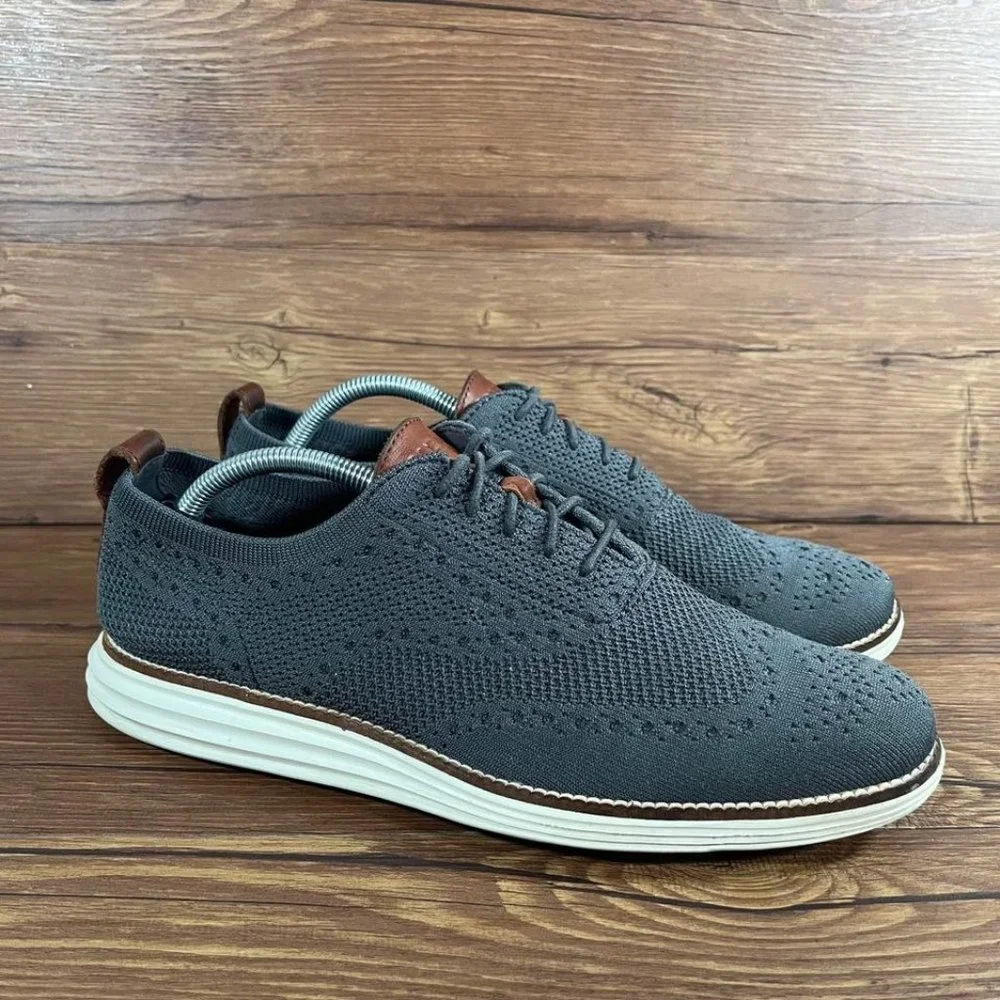Cole Haan Original Grand Knit Wingtip Sneakers Men’s Size 9.5 Gray_10